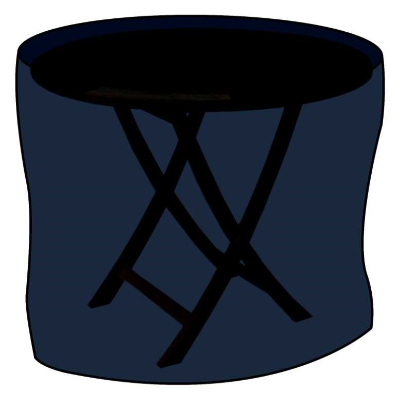 Kryt na set kulatý stůl s židlemi průměr 200 cm, výška 95 cm antracit deluxe Oxford 420D