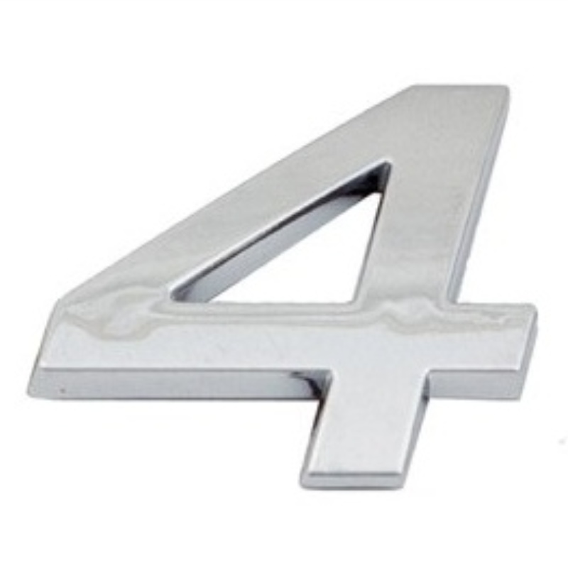 Samolepící domovní číslo - číslice "4" - chrom 26 mm