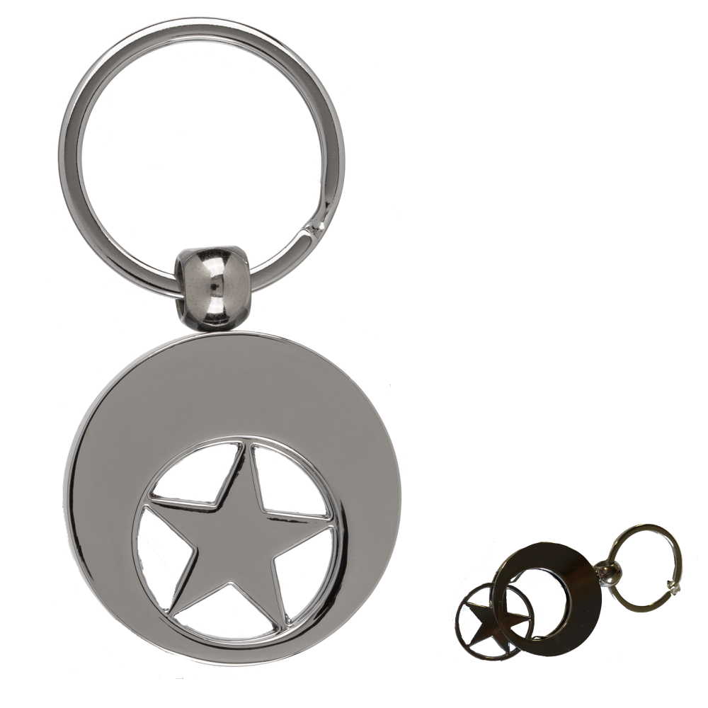 Přívěšek na klíče čip žeton do nákupního vozíku hvězda